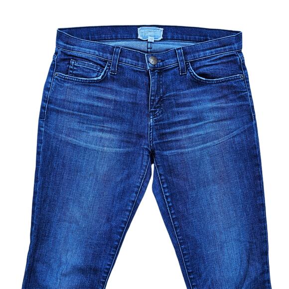 Raw Hem Jeans Current Elliott Size 29 Dark Stretch Denim Crop Ankle Skinny Jean - Picture 2 of 10